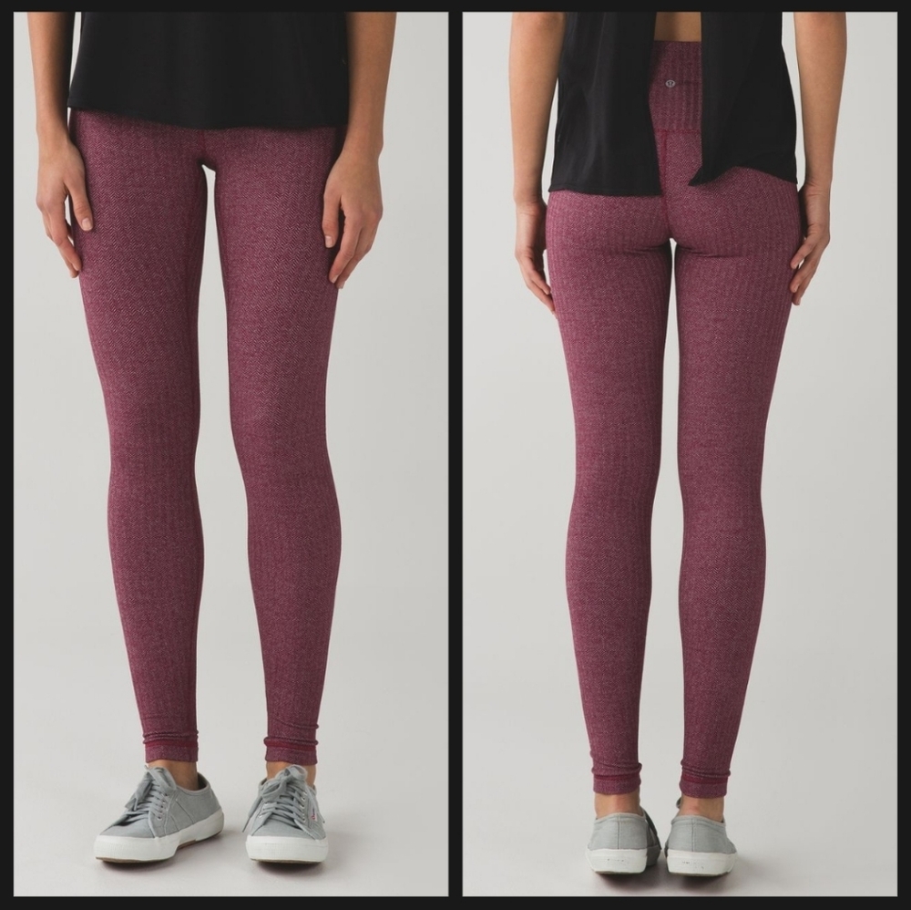 Lululemon Wunder Under Pant (Hi-Rise) *31" Heathered Herringbone Berry Leggings